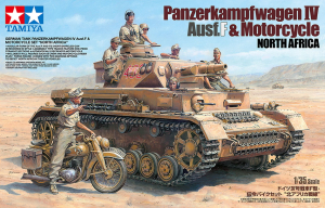 Tamiya 25208 1/35 Panzerkampfwagen IV Ausf.F1 & Motorcycle "North Africa"