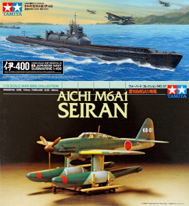 Tamiya 1/350 IJN Submarine I-400 伊-400 (78019) & 1/72 Aichi M6A1 Seiran 晴嵐 (60737)